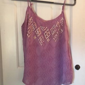 Purple tank top with gold accents